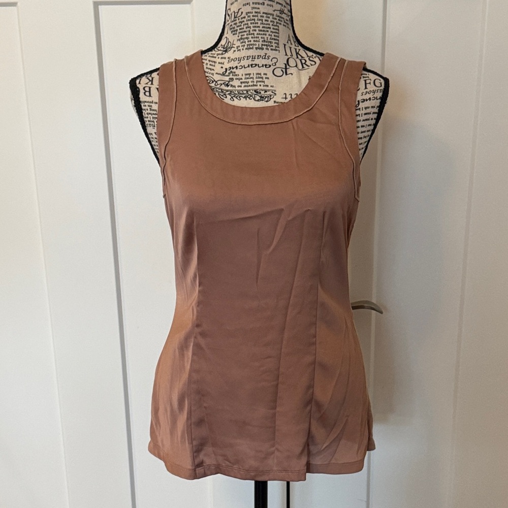 Ann Taylor Mauve Brown Scoop Neck Sleeveless Tank